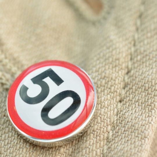 50 MPH Speed Sign Lapel Pin badge