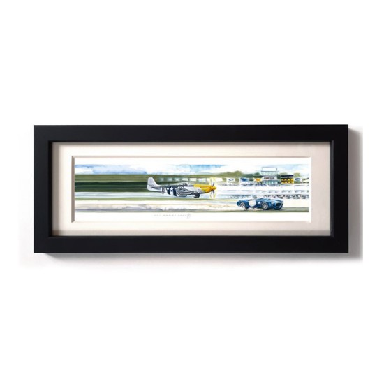 Uli Ehret Framed Print - Mustang P51and AC Cobra 427 at Goodwood