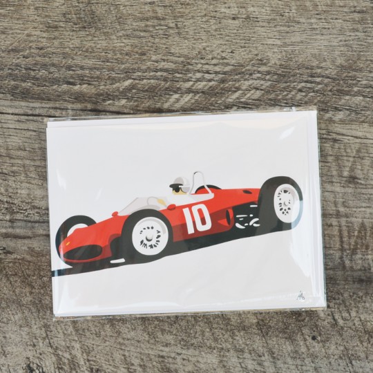 Robin Bark Single Seat Racers Greetings Card