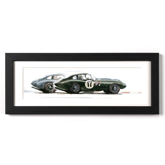 Uli Ehret Framed Print - Racing Jaguar E Types