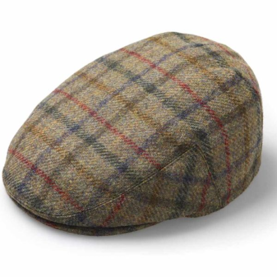 Tweed Flat Cap Multicheck Moss