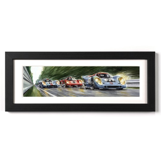 Uli Ehret Framed Print - Le Mans Porsches