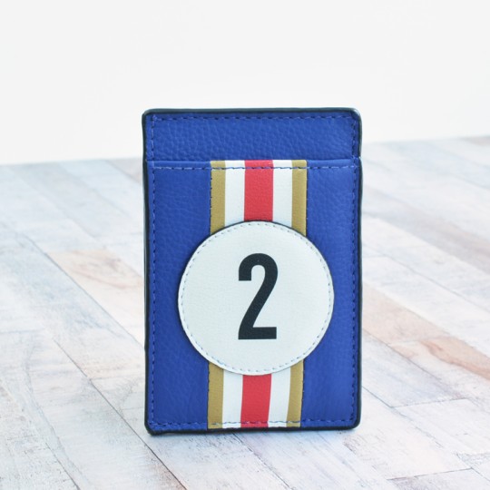 No 2 Mid Blue Racing Stripe Card Holder