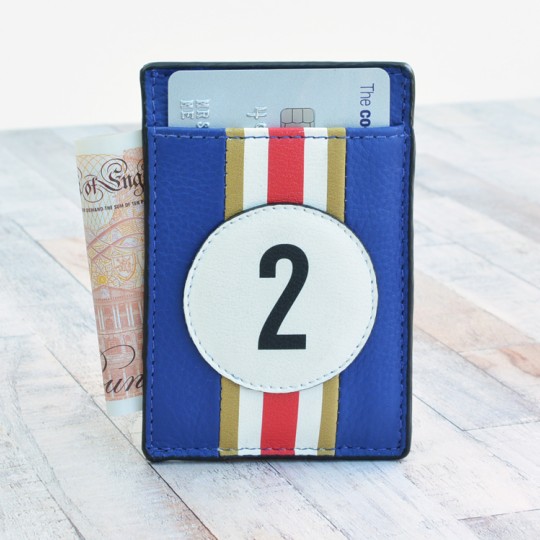 No 2 Mid Blue Racing Stripe Card Holder