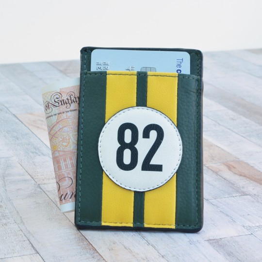 No 82 Green Racing Stripe Card Holder