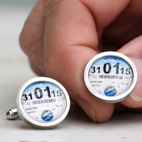 Personalised Tax Disc Cufflinks