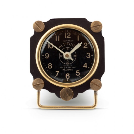 Altimeter Desk Clock Black