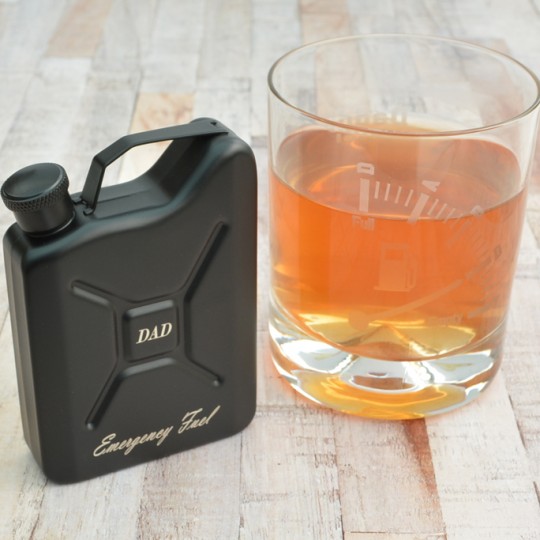 Personalised Petrol Can Black Hip Flask