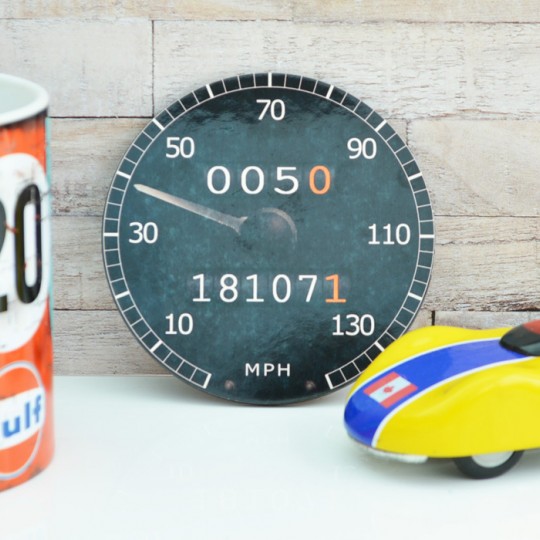 Personalised Black Speedometer Coaster