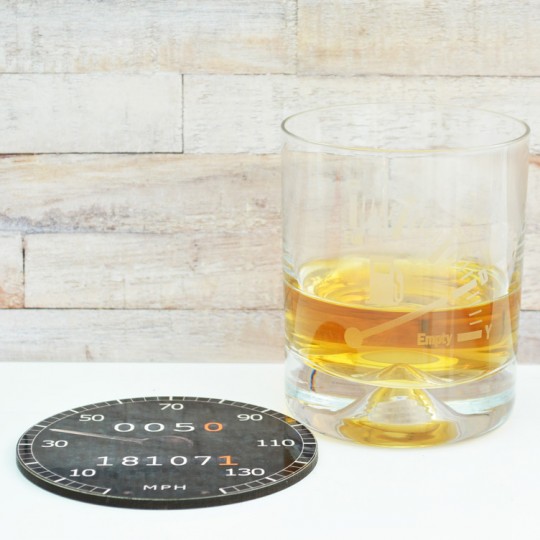 Personalised Black Speedometer Coaster