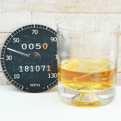 Personalised Black Speedometer Coaster