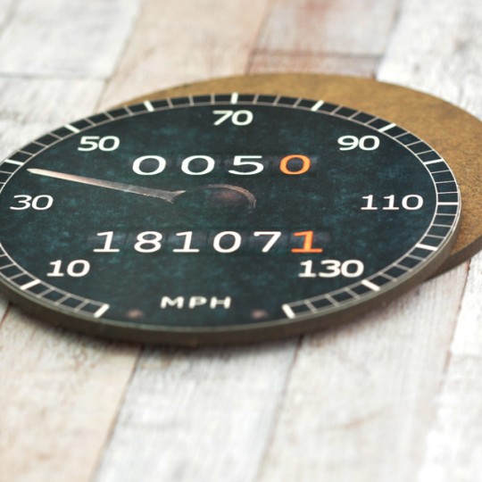 Personalised Black Speedometer Coaster