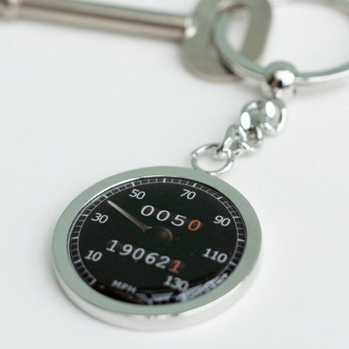 Personalised Black Speedometer Keyring