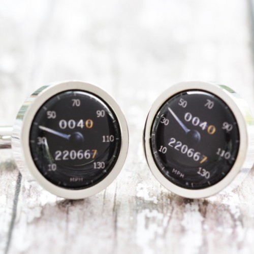 Personalised Black Speedometer Cufflinks