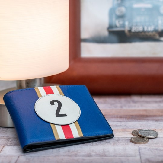 No 2 Blue Racing Stripe Wallet