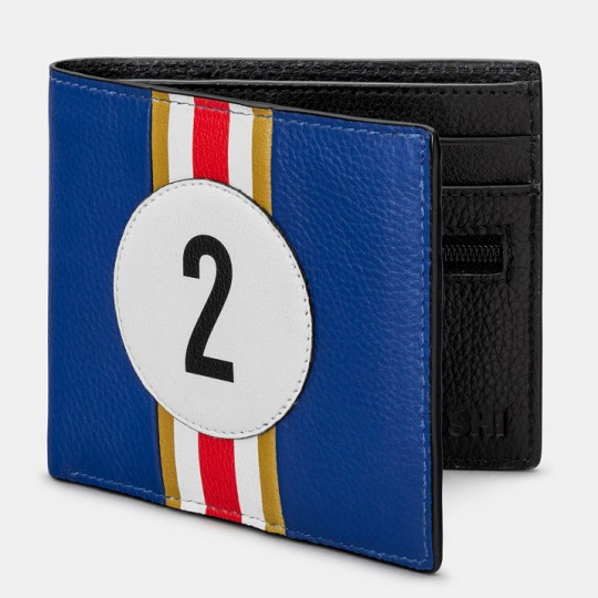 No 2 Blue Racing Stripe Wallet