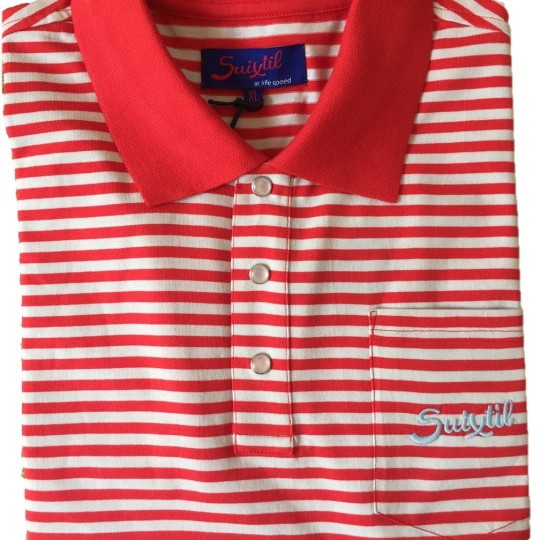 Suixtil Pescara Polo Shirt Red Stripe