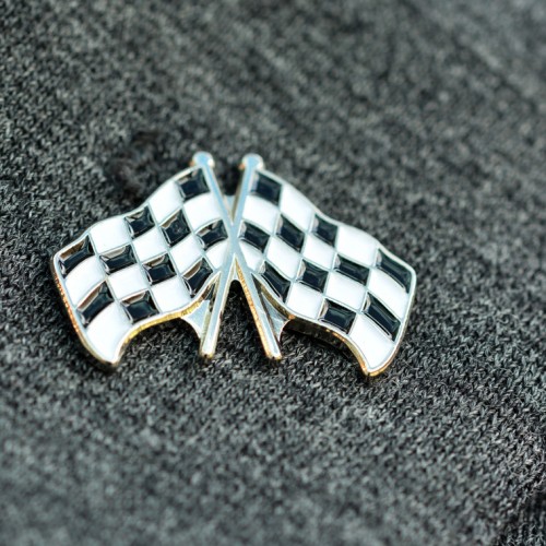 Chequer Flag Lapel Pin badge