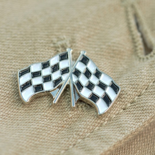 Chequer Flag Lapel Pin badge