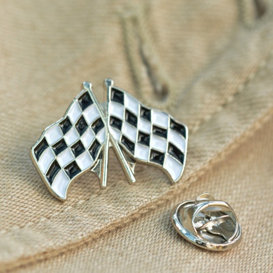 Chequer Flag Lapel Pin badge