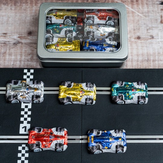 Gift Tin of Chocolate Formula 1 Cars