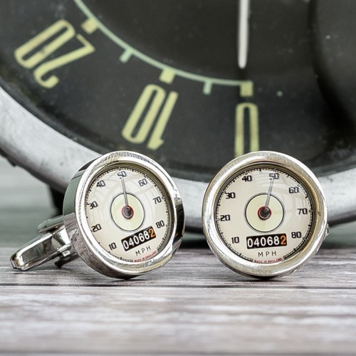 Personalised Cream Speedometer Cufflinks