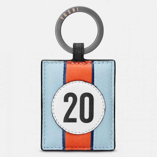 No 20 Blue Racing Stripe Keyring