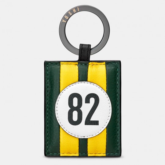 No 82 Green Racing Stripe Keyring