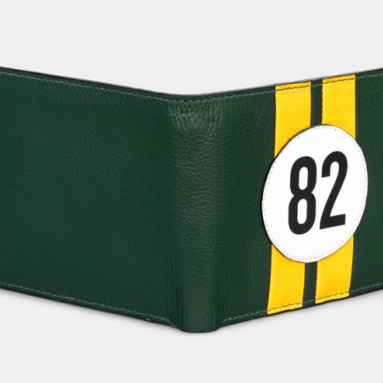 No 82 Green Lotus Racing Stripe Wallet