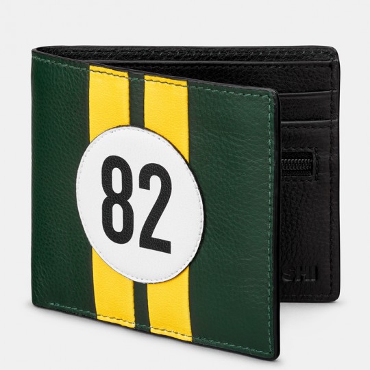 No 82 Green Racing Stripe Wallet