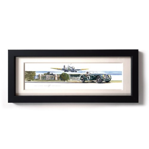 Uli Ehret Framed Print - Supermarine Spitfire and Morgan Plus4 at Goodwood House