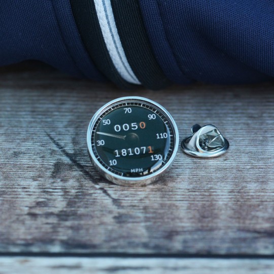 Personalised Black Speedometer Lapel Pin Badge