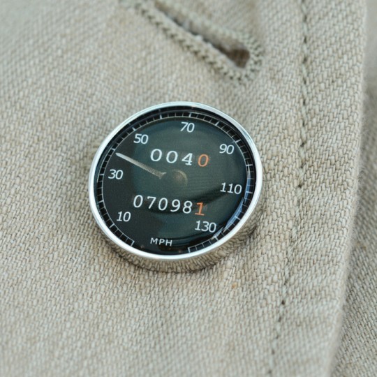 Personalised Black Speedometer Lapel Pin Badge