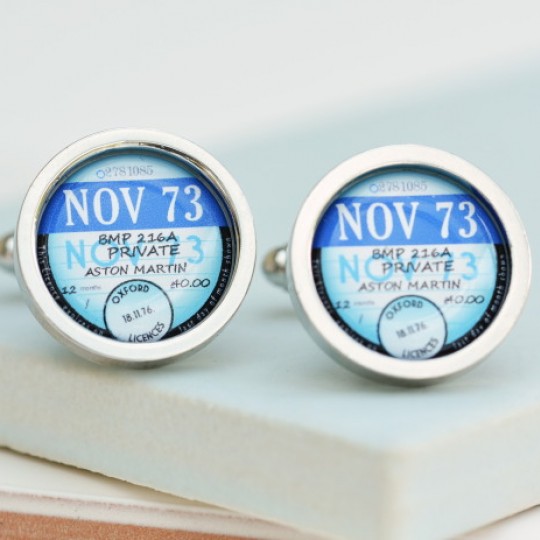 Personalised Tax Disc Cufflinks 1961-1977