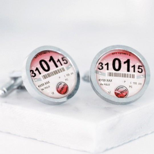 Personalised Tax Disc Cufflinks