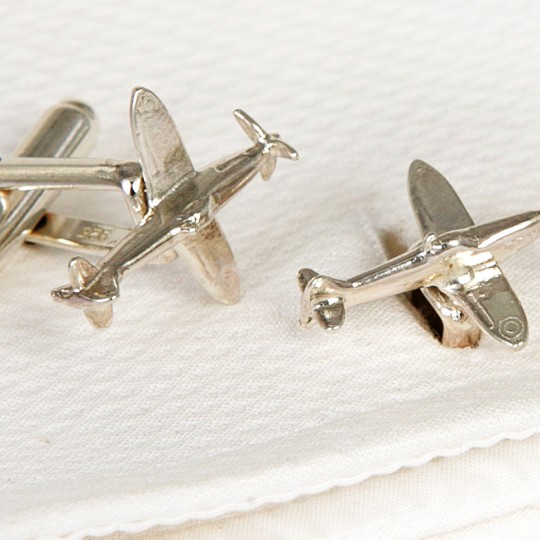 Solid Silver Spitfire Cufflinks