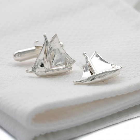 Sailing Boat Cufflinks - Solid Silver