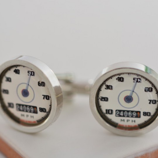 Personalised Cream Speedometer Cufflinks