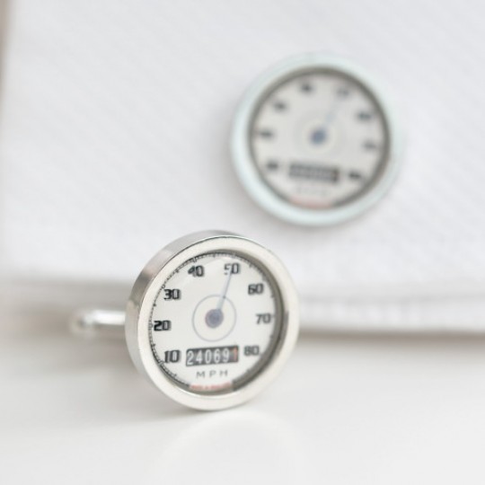 Personalised Cream Speedometer Cufflinks