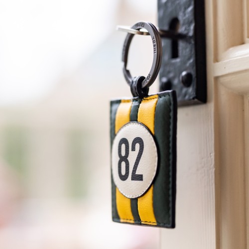 No 82 Green Racing Stripe Keyring