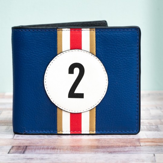 No 2 Blue Racing Stripe Wallet
