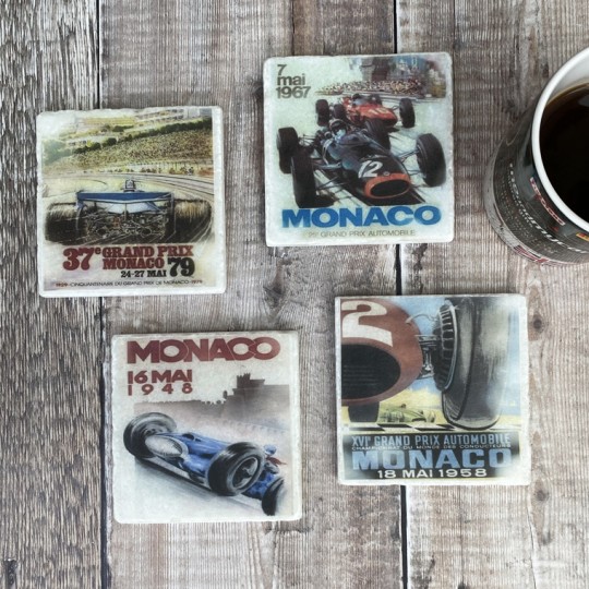 Monaco F1 Posters Coaster Set 