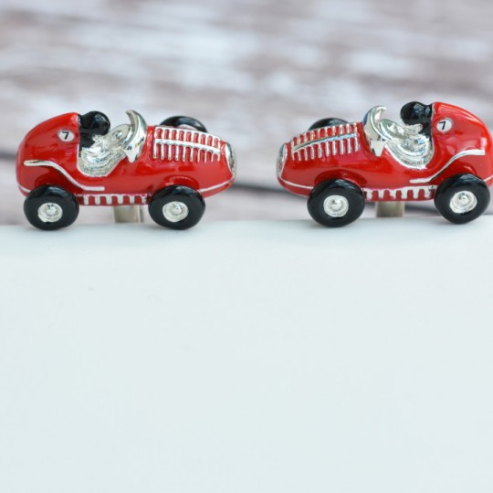 Red Racing Car Cufflinks