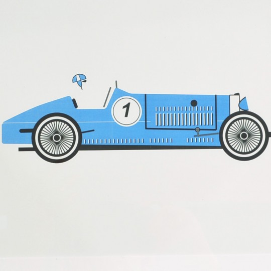 Blue Racing Car Unframed Print 