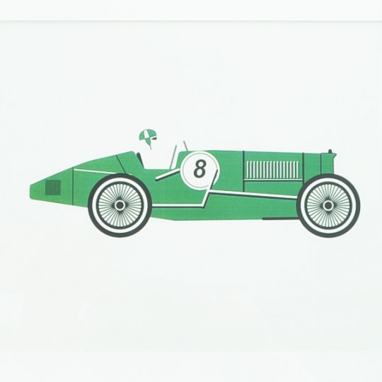 Green Racing Car Unframed Print 