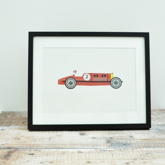 Red Racing Car Unframed Print 