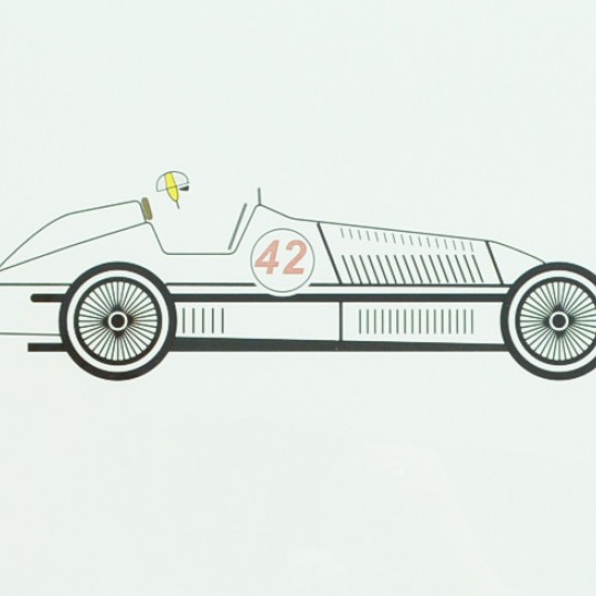White Racing Car Unframed Print 