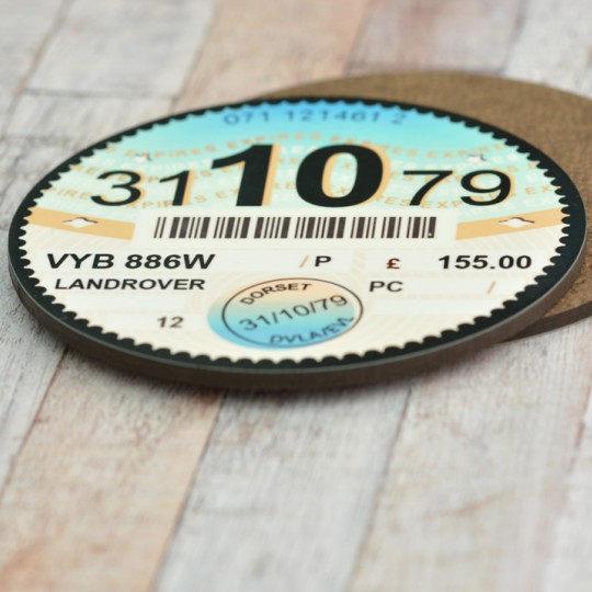 Personalised Tax Disc Coaster