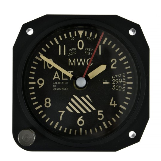 Small Altimeter Desk Clock Black