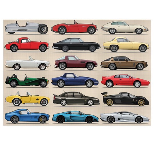 Classic British Sports Cars 1000 Piece Jigsaw